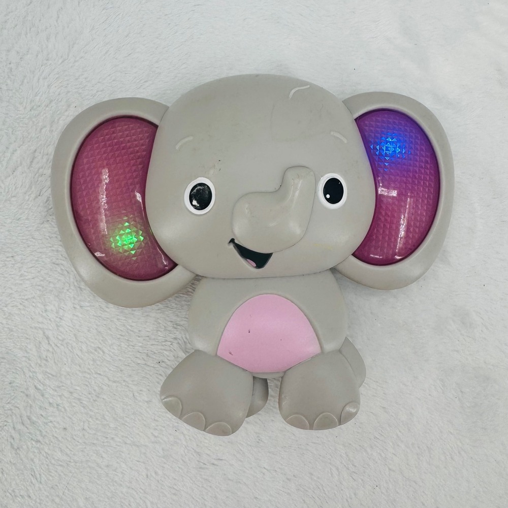 Kids II Inc Musical Sounds Light Up Elephant Toy Soother Pink Tested & WORKS!